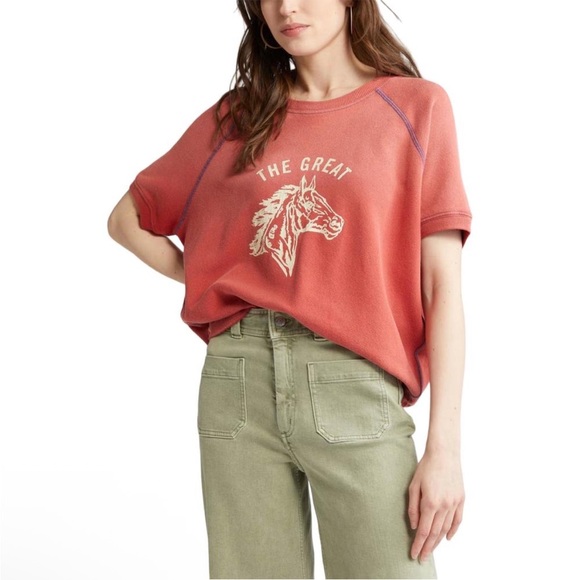 New The Great. Wild Panther Graphic The Short Sleeve Sweatshirt Sz S - Picture 2 of 7